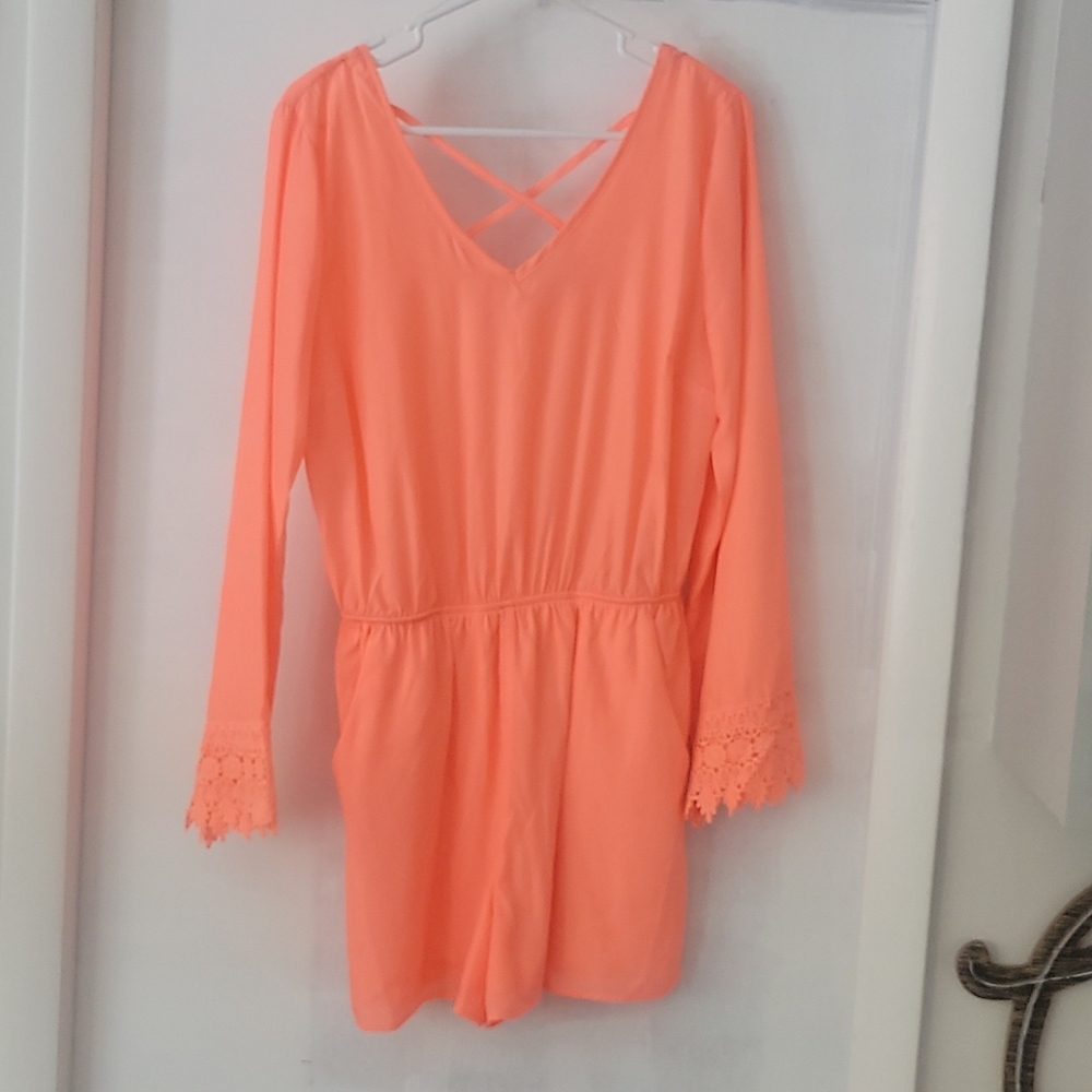 Accidentally in Love romper-peach color